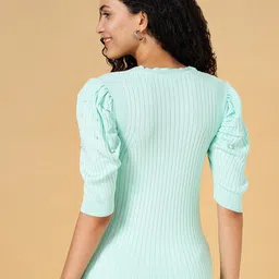 Honey by Pantaloons V-Neck Self Design Top image 4