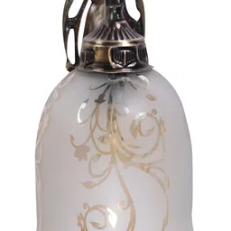 VAGalleryKing Transparnt & Gold Toned Printed Antique Elephant Design Glass Wall Lamp image 2