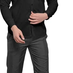 jiggster store Men Slim Fit Solid Spread Collar Casual Shirt image 4