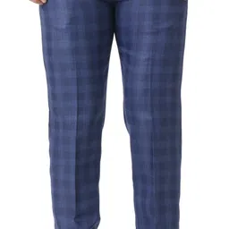 sylzon Men Regular Fit Blue Cotton Blend Trousers-picture-12