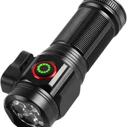 glowish MINI POWERFUL LED FLASHLIGHT FOR CAMPING WITH COMPASS,SAFETY BELT CUTTER LED Torch image 1