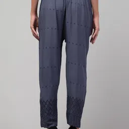 vizcon hub Women Loose Fit Grey Viscose Rayon Trousers image 2