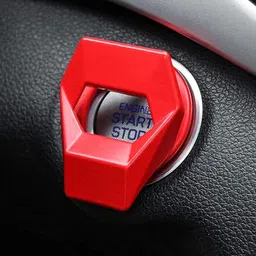 allure auto Engine Start Stop Button Cover Push to Start Button Ignition Cover Anti-Scratch Lambo Style Decoration Ring (Red) Car Inverter image 1