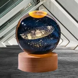 nightlight Crystal Ball Lamp LED Night Light for Home & Office Décor – Galaxy Sphere Gift Table Lamp image 3