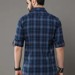 tallwalker Men Regular Fit Checkered Slim Collar Casual Shirt image 2