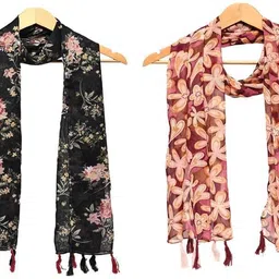 stolevilla Printed Chiffon Women Multicolor Scarf, Stole, Fancy Scarf-picture-35