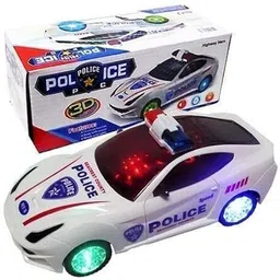 joyful journey Police Car Toy for Kids with Lights, Sounds, 360° Spin & Auto Door Opening image 2