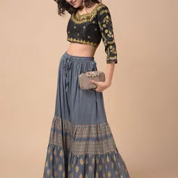 a r silk dupatta hub Women Regular Fit Grey Viscose Rayon Trousers-picture-35