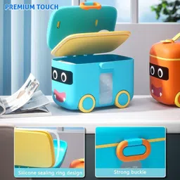 jublyn Cartoon Car Shape Baby Formula Milk Powder Dispenser Container (4) - Plastic image 3