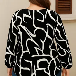 ayzal lifestyle Women Regular Fit Printed Mandarin Collar Casual Shirt image 2