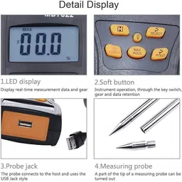 goodsbazaar LCD Display Grain Moisture Meter Fiber Moisture Meter Probe Type for Whear,Corn All-in-One Digital Moisture Measurer image 4
