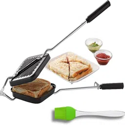 vedachef by vedachef Premium Grill Sandwich Toaster with Silicone Brush | High Quality Coating Grill-picture-16