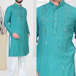 krm Men Embroidered Viscose Rayon Straight Kurta-picture-31