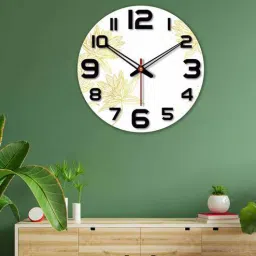 Flowers Printed Wood Wall Clock In White By VibeCrafts-picture-16
