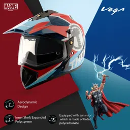 vega Off Road Marvel Thor Edition Motorbike Helmet image 2