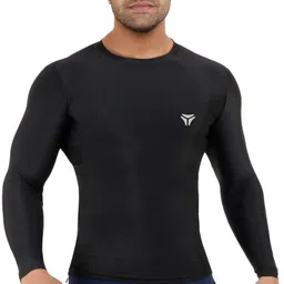 unbeatable Men Solid Round Neck Polyester Black T-Shirt image 4