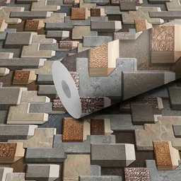 WALLWEAR Grey & Brown Printed Self-Adhesive Laminated Wallpaper-image-54