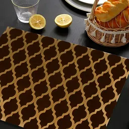 THE HOME CO. Copper Toned Geometric Printed Rectangle Table Placemat-picture-30