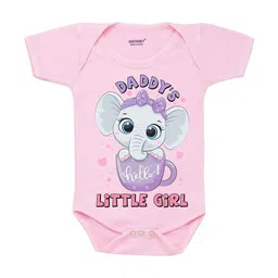 KNITROOT Infant Kids Pink Daddys Girl Cotton Printed Bodysuit-picture-29