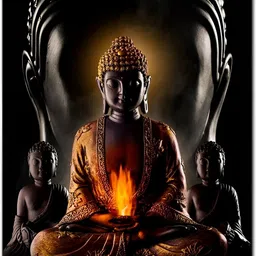 Wallpics Black & Brown Buddha Religious Printed Waterproof Wallpaper-image-23