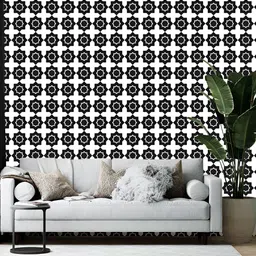 Wallpics White & Black Printed Self-Adhesive Wallpaper-image-78