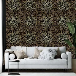 Wallpics Black & Beige Abstract Printed Self-Adhesive Wallpaper-image-70