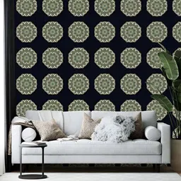 Wallpics Black & Green Ethnic Motifs Printed Self-Adhesive Wallpaper-image-38