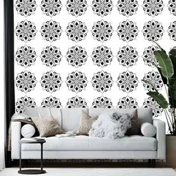 Wallpics Black & White Printed Self-Adhesive Wallpaper-image-42