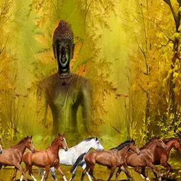 Wallpics Green & Brown Printed Self-Adhesive Wallpaper-image-49