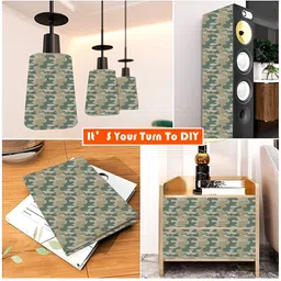 Wallpics Beige & Green Abstract Printed Self-Adhesive Wallpaper image 2