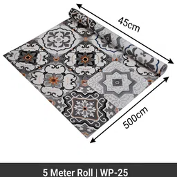 Kuber Industries Grey Printed Self Adhesive Wall Sticker image 5