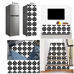 Wallpics White & Black Printed Self-Adhesive Wallpaper image 2