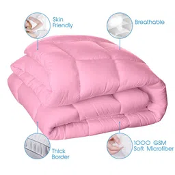 CURIOUS LIFESTYLE Pink Quilted Microfibre Breathable Queen Size Mattress Protector image 5