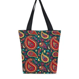 Sabhyata Women Multicolor Ethnic Motifs Printed Oversized Shopper Tote Bag-picture-30