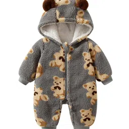 StyleCast Infants Girls Grey Printed Hooded Rompers-picture-35