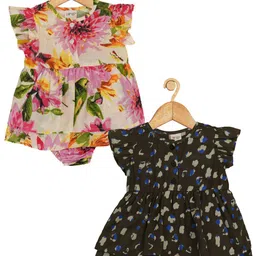 Creative Kids Infant Girls Pack Of 2 Floral Printed Cotton Bodysuit-picture-42