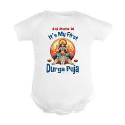 FFLIRTYGO Kids Durga Puja Special Cotton Bodysuit-image-85