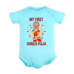 FFLIRTYGO Infant Kids Durga Puja & Navratri Special Pure Cotton Rompers-image-52