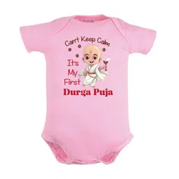 FFLIRTYGO Infants Pure Cotton Durga Puja Special Printed Bodysuit-image-77