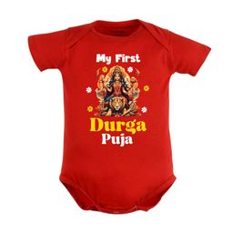 FFLIRTYGO Kids Durga Puja Special Printed Pure Cotton Bodysuit-picture-42