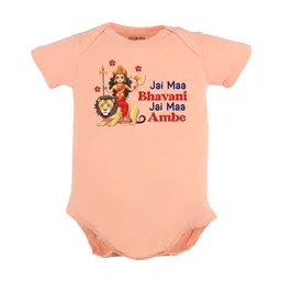 FFLIRTYGO Infants Durga Puja Special Printed Pure Cotton Bodysuit-picture-30