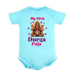 FFLIRTYGO Infants Durga Puja Special Printed Pure Cotton Bodysuit-picture-44