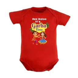 FFLIRTYGO Infants Kids Durga Puja & Navratri Special Pure Cotton Bodysuit-image-68