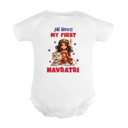 FFLIRTYGO Infants Durga Puja Special Printed Pure Cotton Bodysuit-image-52