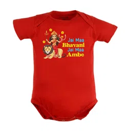 FFLIRTYGO Infants Durga Puja Special Printed Pure Cotton Bodysuit-picture-33