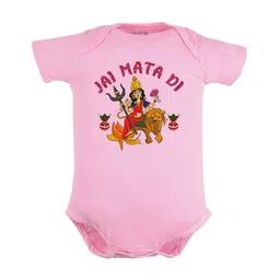 FFLIRTYGO Infant Kinds Durga Puja Special Printed Pure Cotton Bodysuit-image-78