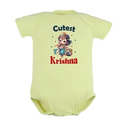 FFLIRTYGO Infants Kids Janmashtami Special Graphic Printed Pure Cotton Bodysuit-image-94
