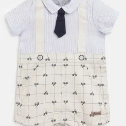 Chicco Infant Boys Printed Shirt Collar Rompers-picture-20