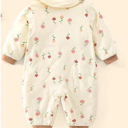 StyleCast Infant Girls Beige Printed Cotton Rompers image 4