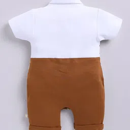 Moms Love Infant Boys Checked Shirt Collar Cotton Rompers image 3